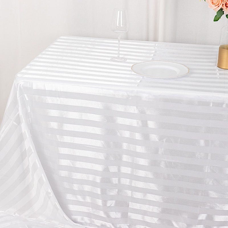 90" x 132" Satin Stripe Seamless Rectangular Tablecloth