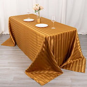 90" x 132" Satin Stripe Seamless Rectangular Tablecloth