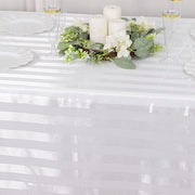 90" x 132" Satin Stripe Seamless Rectangular Tablecloth