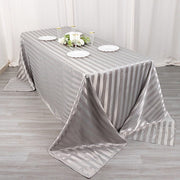 90" x 132" Satin Stripe Seamless Rectangular Tablecloth