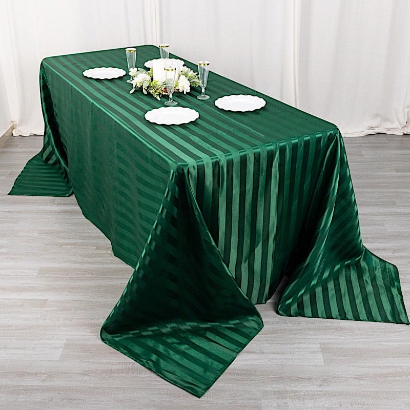90" x 132" Satin Stripe Seamless Rectangular Tablecloth