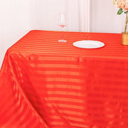 90" x 132" Satin Stripe Seamless Rectangular Tablecloth