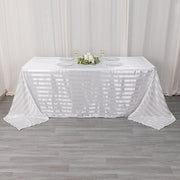 90" x 132" Satin Stripe Seamless Rectangular Tablecloth
