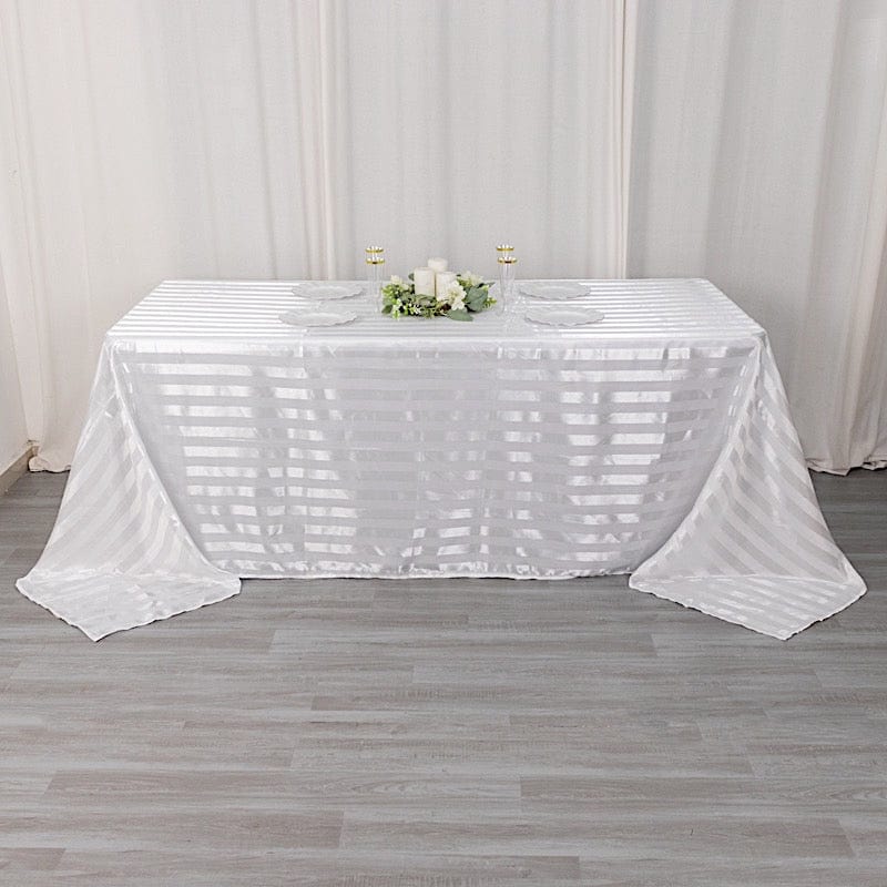 90" x 132" Satin Stripe Seamless Rectangular Tablecloth