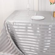 90" x 132" Satin Stripe Seamless Rectangular Tablecloth