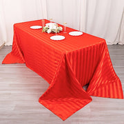 90" x 132" Satin Stripe Seamless Rectangular Tablecloth