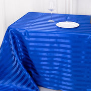 90" x 132" Satin Stripe Seamless Rectangular Tablecloth