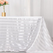 90" x 132" Satin Stripe Seamless Rectangular Tablecloth