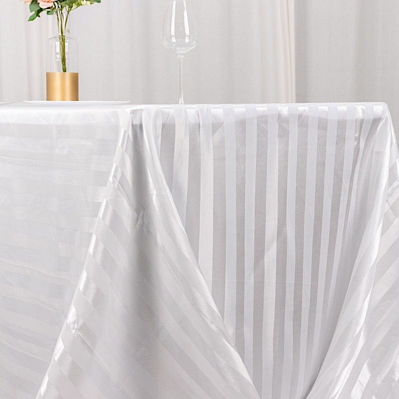 90" x 132" Satin Stripe Seamless Rectangular Tablecloth