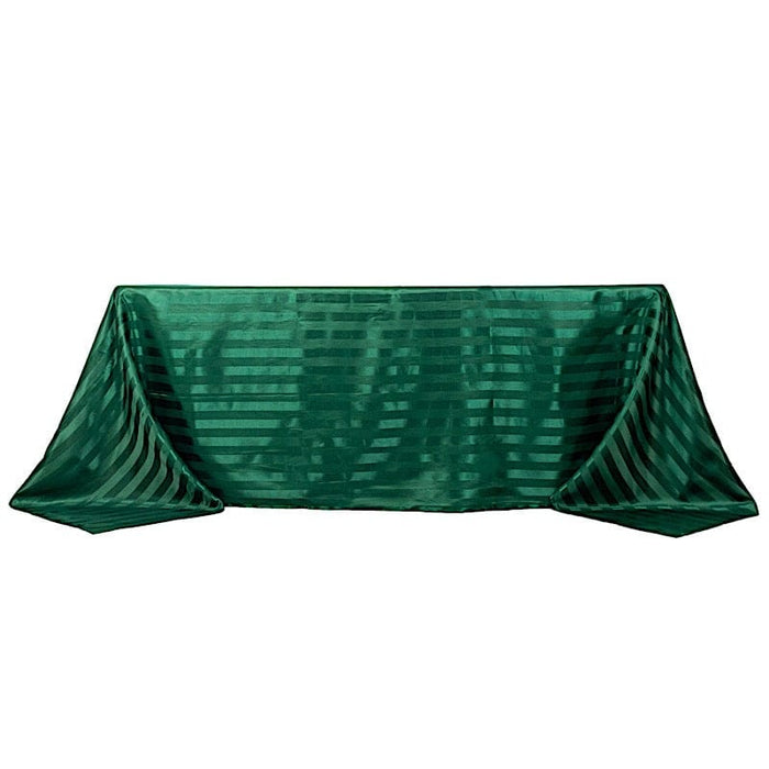 90" x 132" Satin Stripe Seamless Rectangular Tablecloth TAB_STN02_90132_HUNT