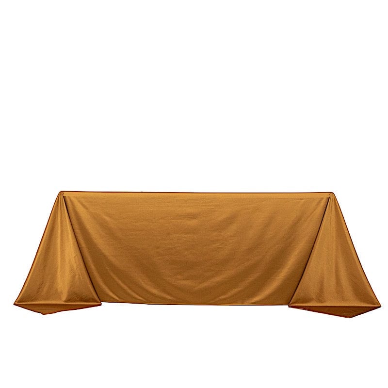 90" x 132" Scuba Polyester Rectangular Tablecloth TAB_SCUBA_SH_90132_GOLD