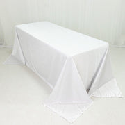 90" x 132" Scuba Polyester Rectangular Tablecloth with Rhinestone Accents TAB_SCUBA_90132_DIA_WHT