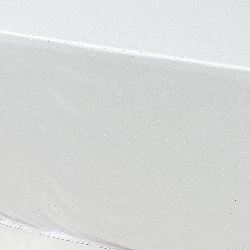 90" x 132" Scuba Polyester Rectangular Tablecloth with Rhinestone Accents TAB_SCUBA_90132_DIA_WHT
