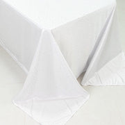 90" x 132" Scuba Polyester Rectangular Tablecloth with Rhinestone Accents TAB_SCUBA_90132_DIA_WHT