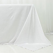 90" x 132" Scuba Polyester Rectangular Tablecloth with Rhinestone Accents TAB_SCUBA_90132_DIA_WHT