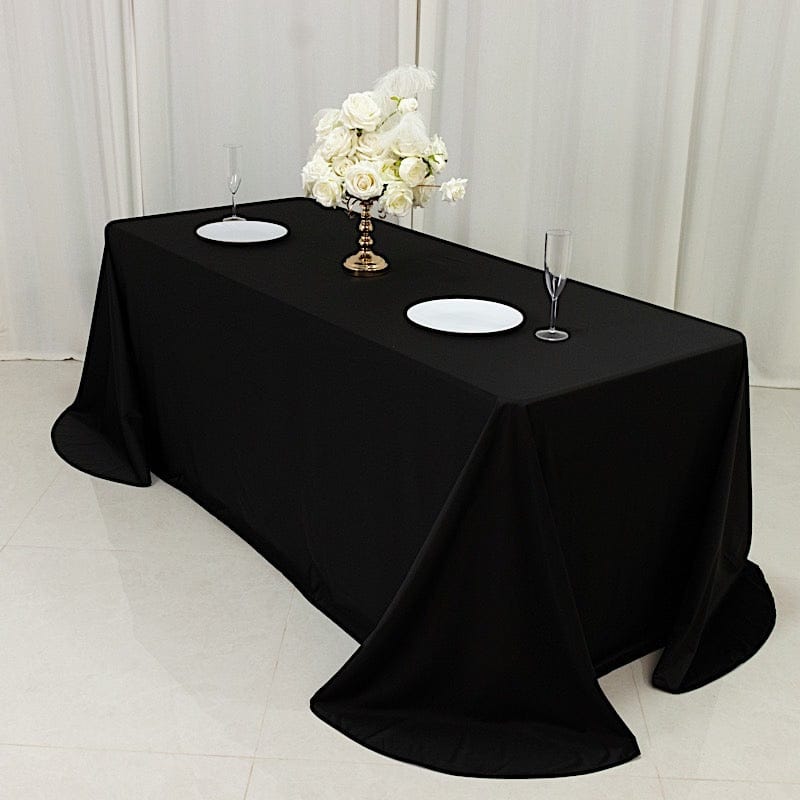 90" x 132" Scuba Polyester Rectangular Tablecloth with Rounded Corners