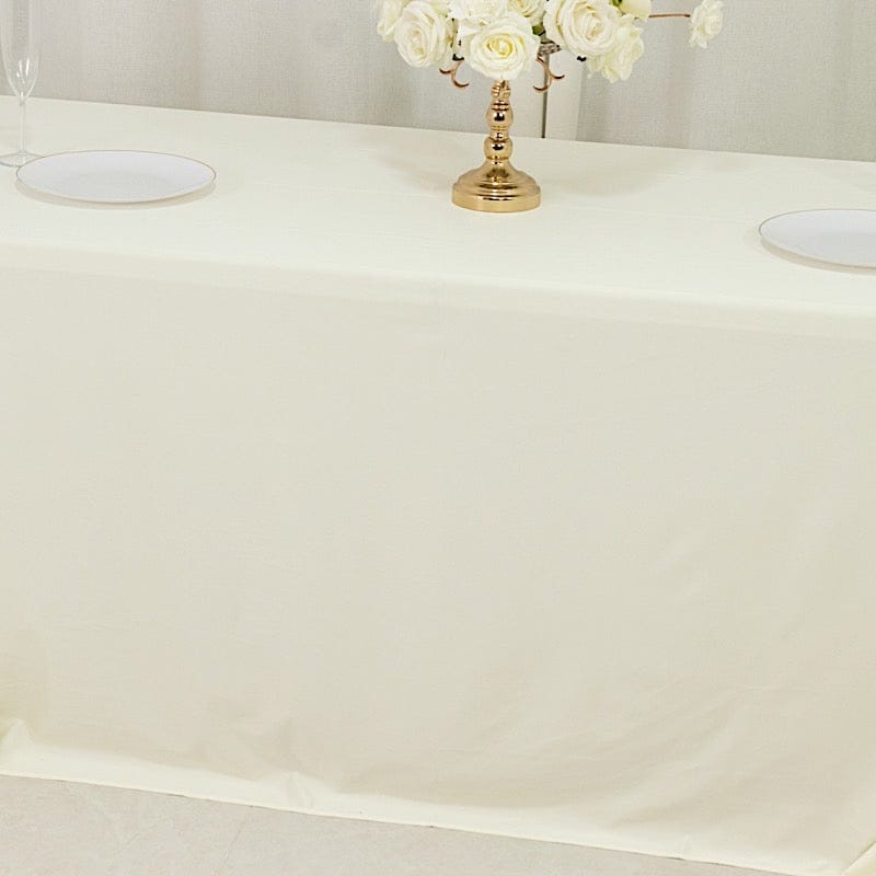 90" x 132" Scuba Polyester Rectangular Tablecloth with Rounded Corners