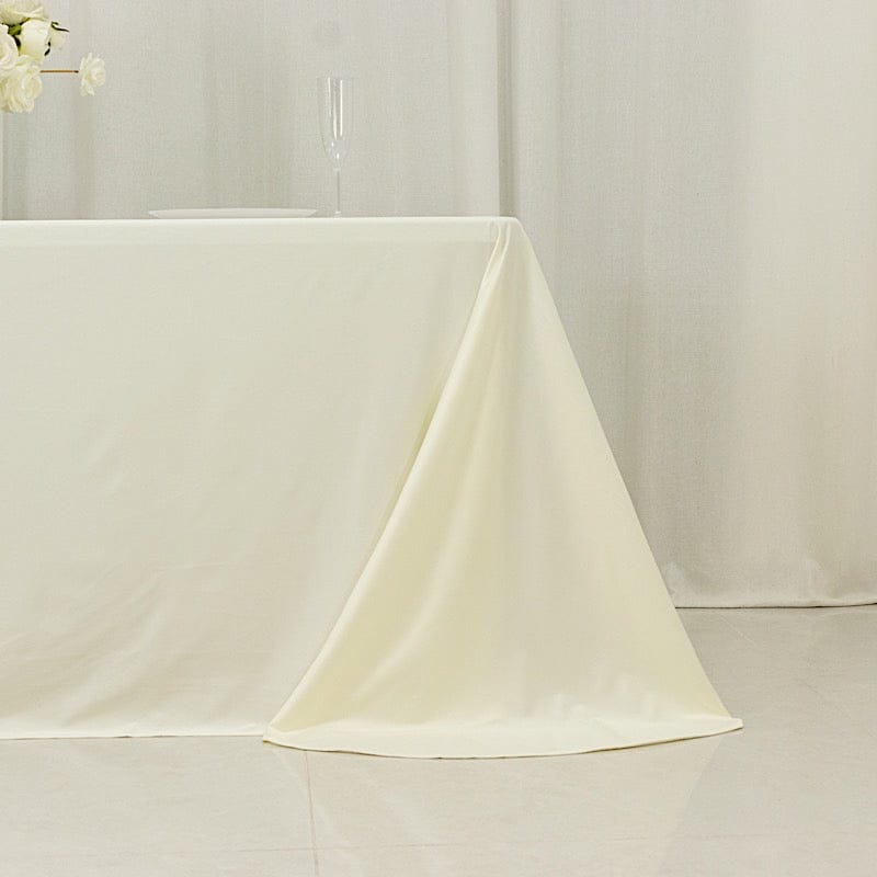 90" x 132" Scuba Polyester Rectangular Tablecloth with Rounded Corners