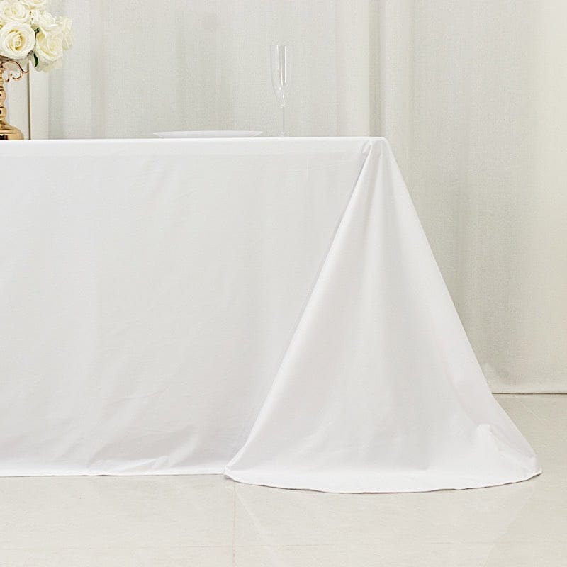 90" x 132" Scuba Polyester Rectangular Tablecloth with Rounded Corners