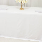 90" x 132" Scuba Polyester Rectangular Tablecloth with Rounded Corners