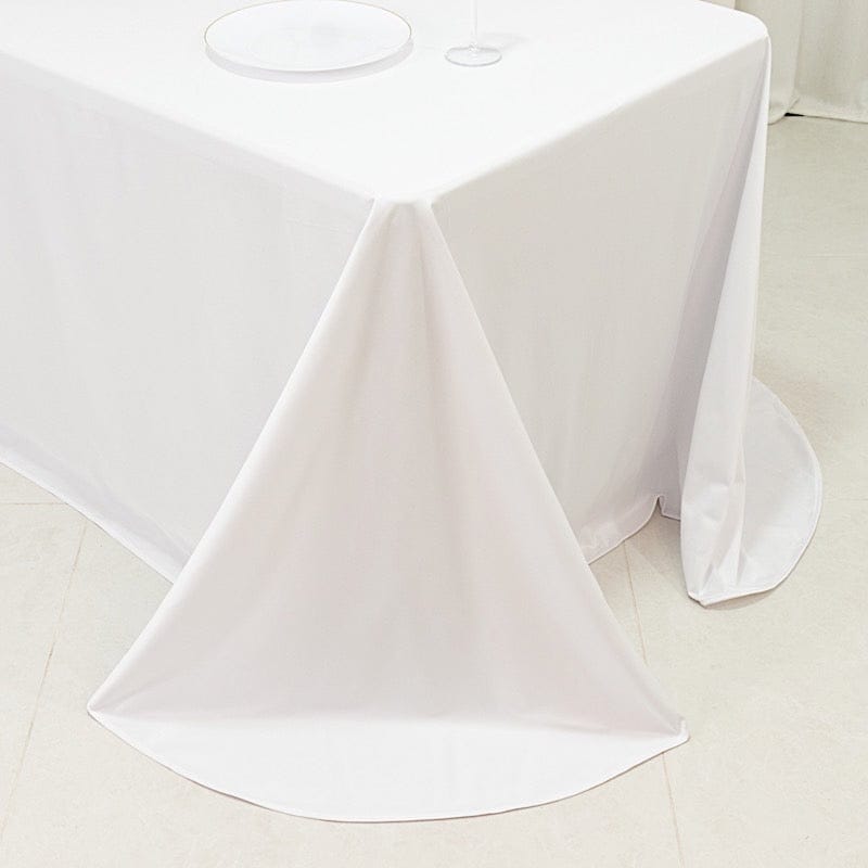 90" x 132" Scuba Polyester Rectangular Tablecloth with Rounded Corners