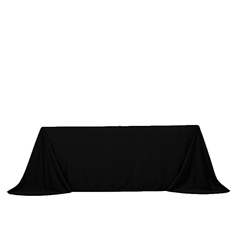 90" x 132" Scuba Polyester Rectangular Tablecloth with Rounded Corners TAB_SCUBA_90132RR_BLK