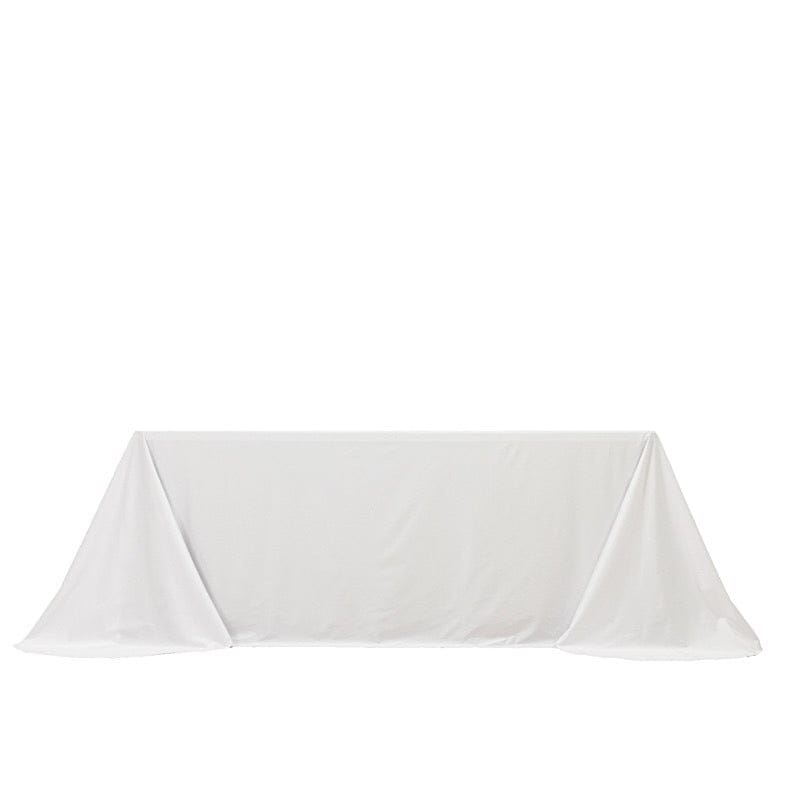 90" x 132" Scuba Polyester Rectangular Tablecloth with Rounded Corners TAB_SCUBA_90132RR_WHT