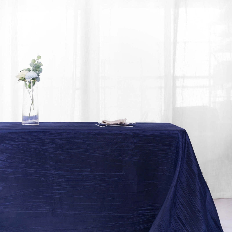 90" x 156" Accordion Metallic Crinkled Taffeta Rectangular Tablecloth