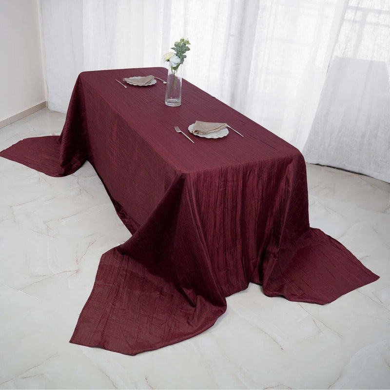 90" x 156" Accordion Metallic Crinkled Taffeta Rectangular Tablecloth