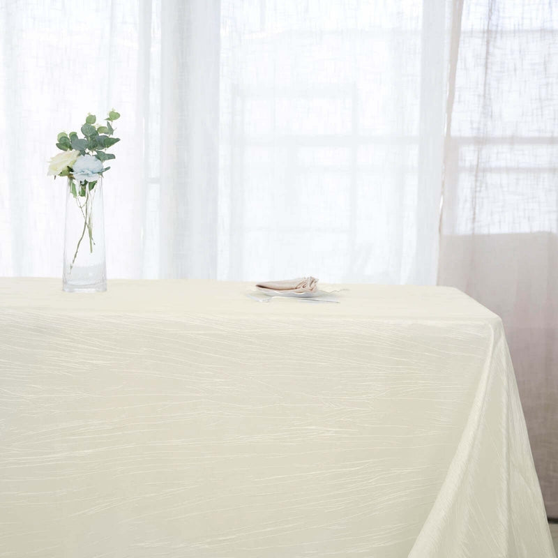 90" x 156" Accordion Metallic Crinkled Taffeta Rectangular Tablecloth