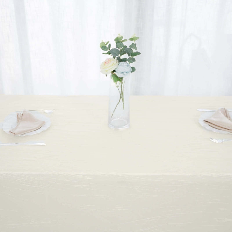 90" x 156" Accordion Metallic Crinkled Taffeta Rectangular Tablecloth