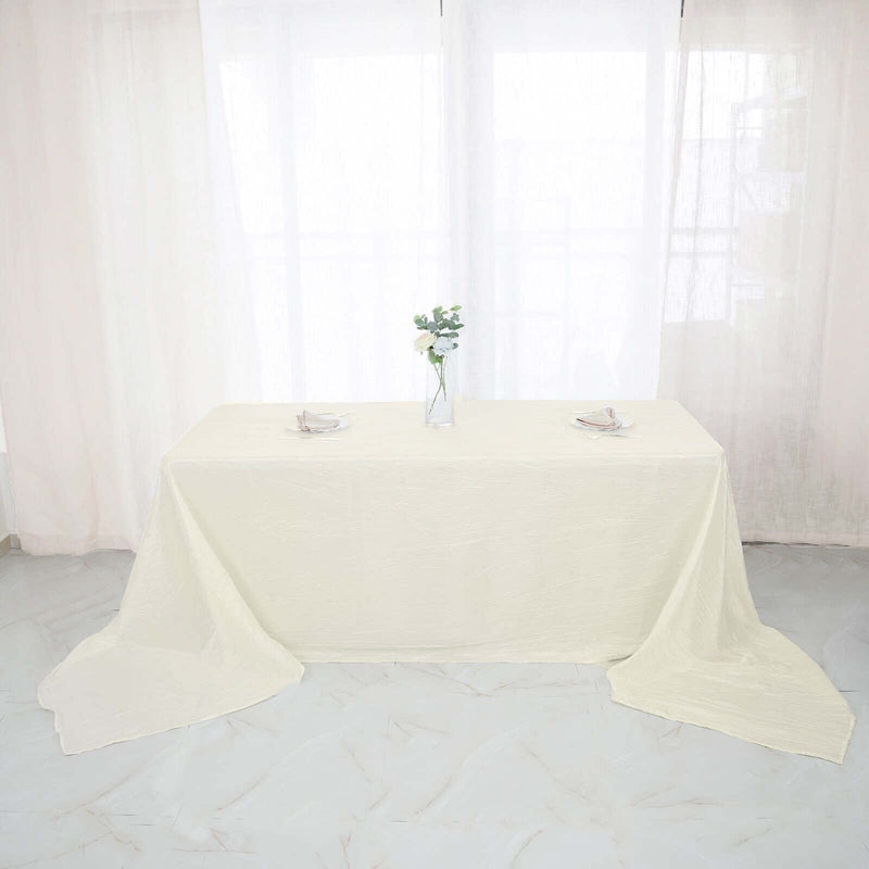 90" x 156" Accordion Metallic Crinkled Taffeta Rectangular Tablecloth