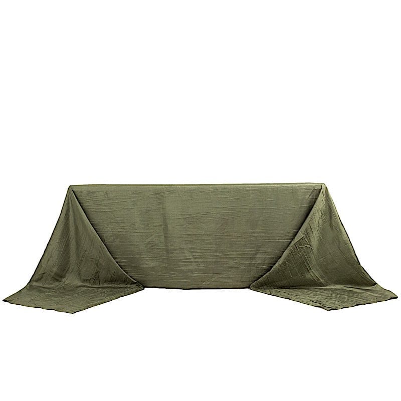 90" x 156" Accordion Metallic Crinkled Taffeta Rectangular Tablecloth TAB_ACRNK_90156_DSG