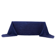90" x 156" Accordion Metallic Crinkled Taffeta Rectangular Tablecloth TAB_ACRNK_90156_NAVY