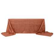 90" x 156" Accordion Metallic Crinkled Taffeta Rectangular Tablecloth TAB_ACRNK_90156_TERC
