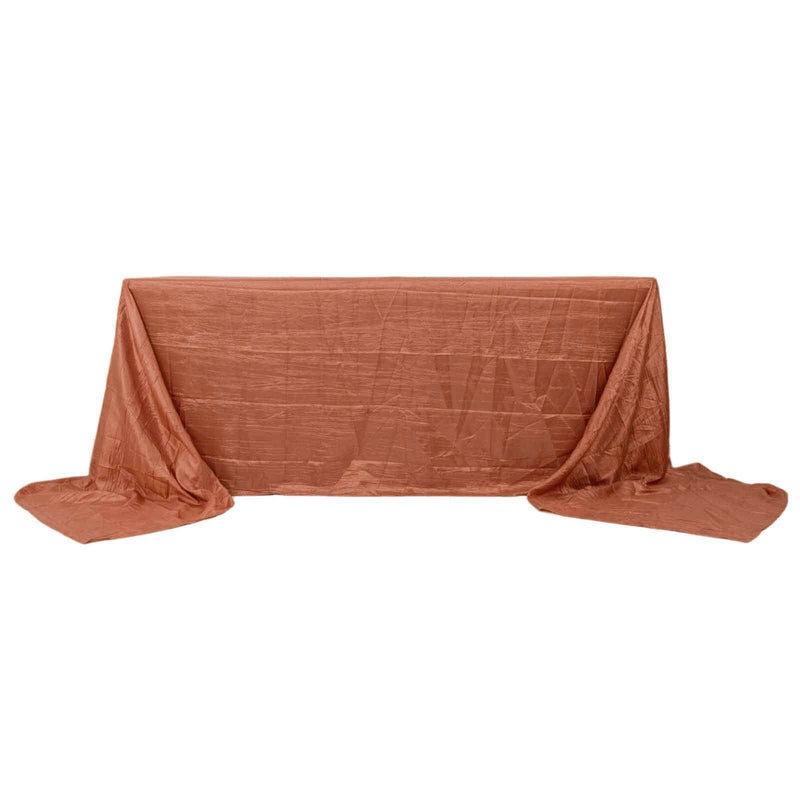 90" x 156" Accordion Metallic Crinkled Taffeta Rectangular Tablecloth TAB_ACRNK_90156_TERC