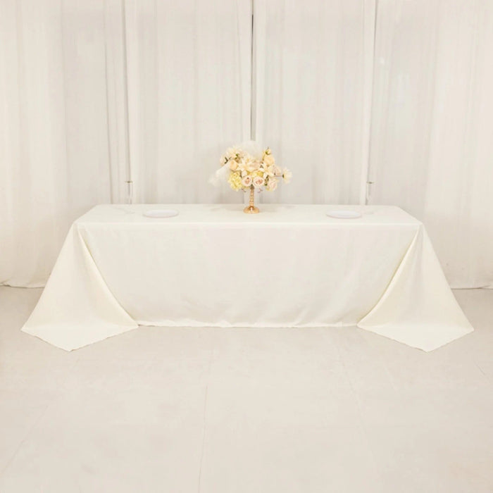 90" x 156" Cotton Blend Rectangular Tablecloth for Weddings and Events
