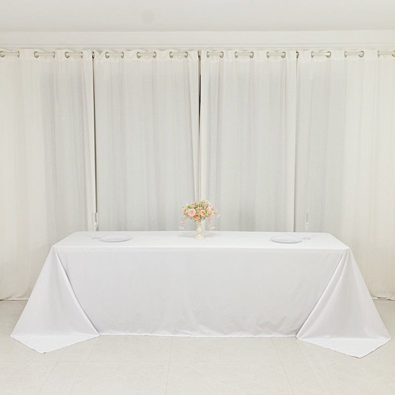 90" x 156" Fire Retardant Scuba Polyester Rectangle Tablecloth