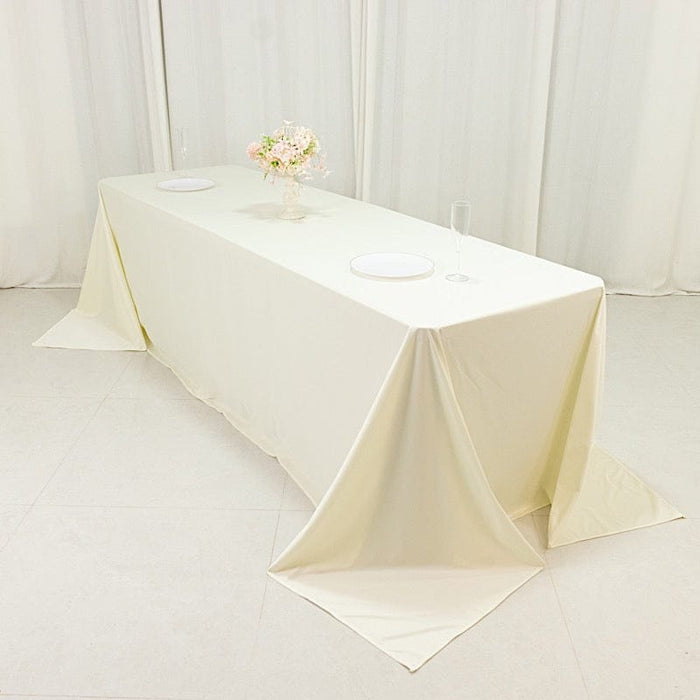 90" x 156" Fire Retardant Scuba Polyester Rectangle Tablecloth