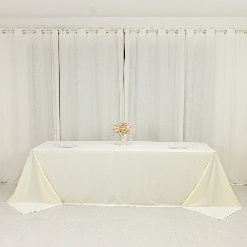 90" x 156" Fire Retardant Scuba Polyester Rectangle Tablecloth