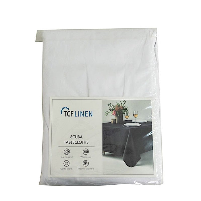 90" x 156" Fire Retardant Scuba Polyester Rectangle Tablecloth
