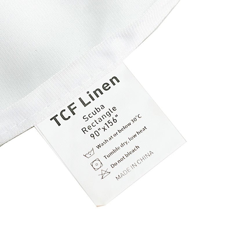 90" x 156" Fire Retardant Scuba Polyester Rectangle Tablecloth