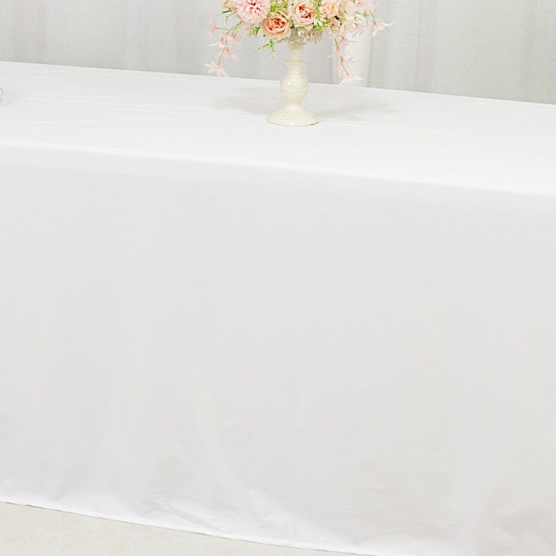 90" x 156" Fire Retardant Scuba Polyester Rectangle Tablecloth