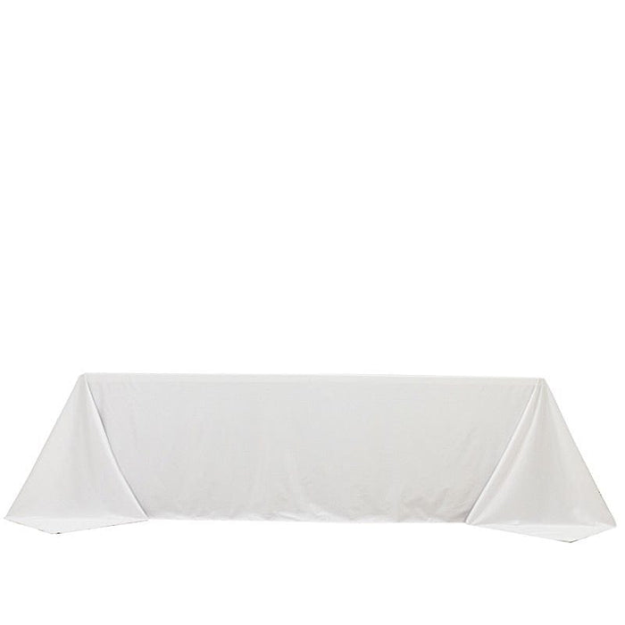 90" x 156" Fire Retardant Scuba Polyester Rectangle Tablecloth TAB_SCUBA_IFR_90156_WHT
