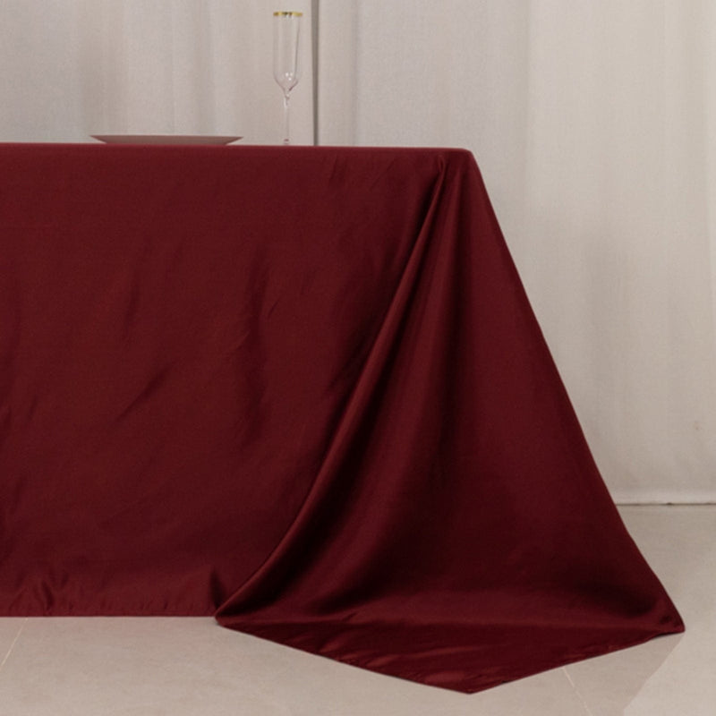 90" x 156" Lamour Satin Rectangular Tablecloth