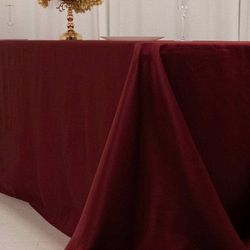 90" x 156" Lamour Satin Rectangular Tablecloth