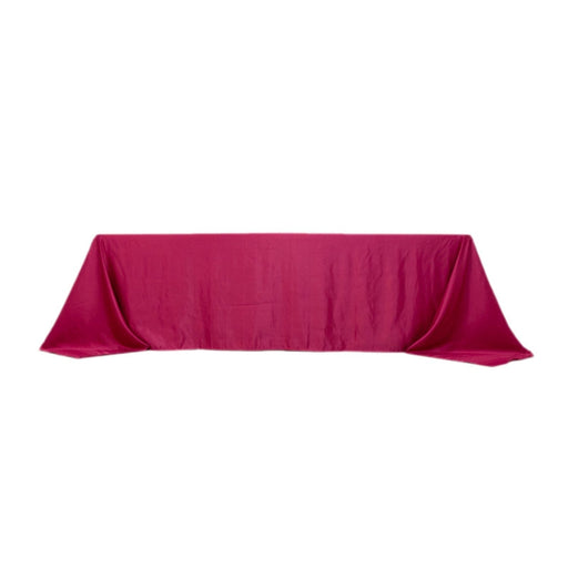 90" x 156" Lamour Satin Rectangular Tablecloth TAB_LAMR_90156_FUSH