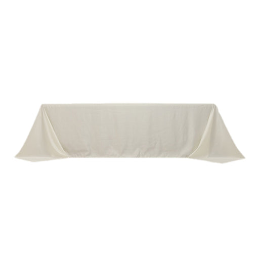 90" x 156" Lamour Satin Rectangular Tablecloth TAB_LAMR_90156_IVR