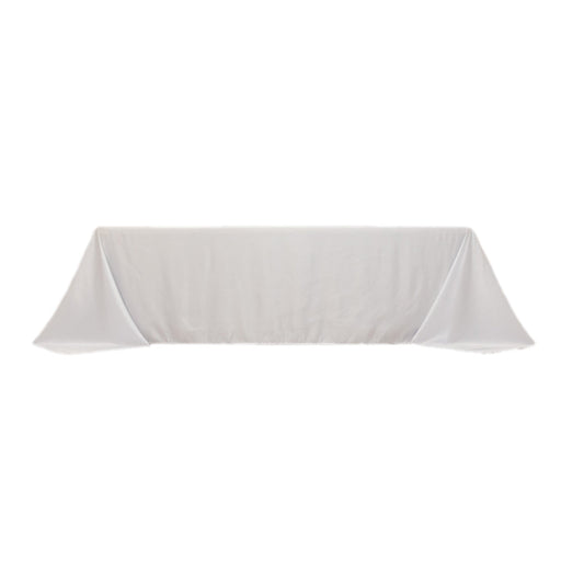 90" x 156" Lamour Satin Rectangular Tablecloth TAB_LAMR_90156_WHT