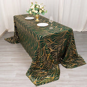 90" x 156" Mesh Rectangular Tablecloth with Wavy Embroidered Sequins